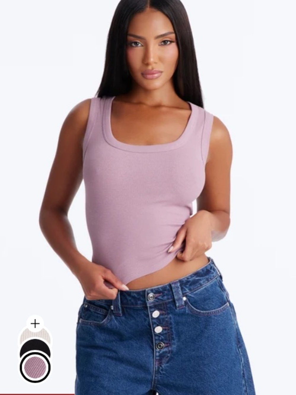 Remi Tank Top - Lilac Pink Sleeveless Ribbed Knit
